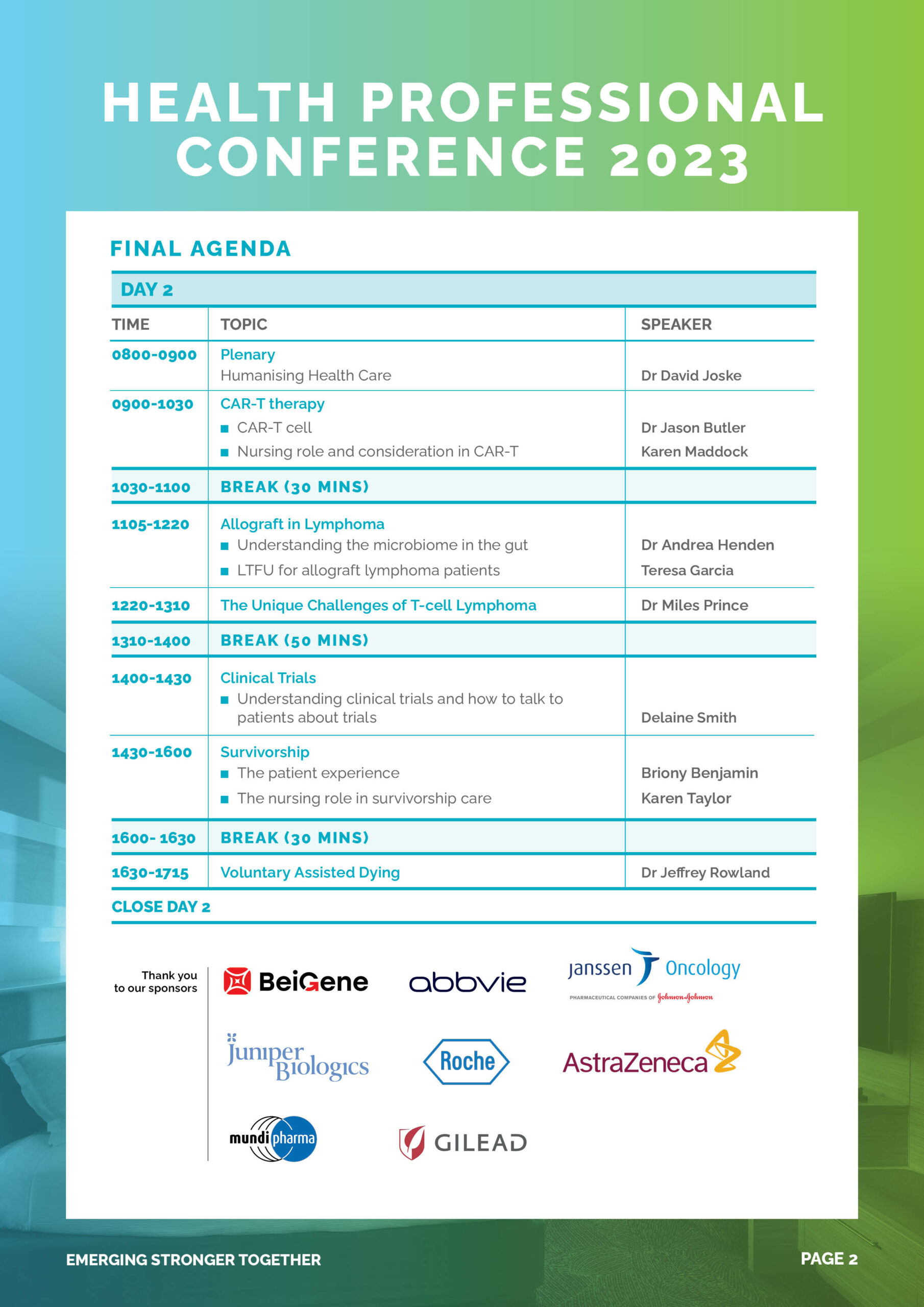 Health Professional Conference Lymphoma Australia